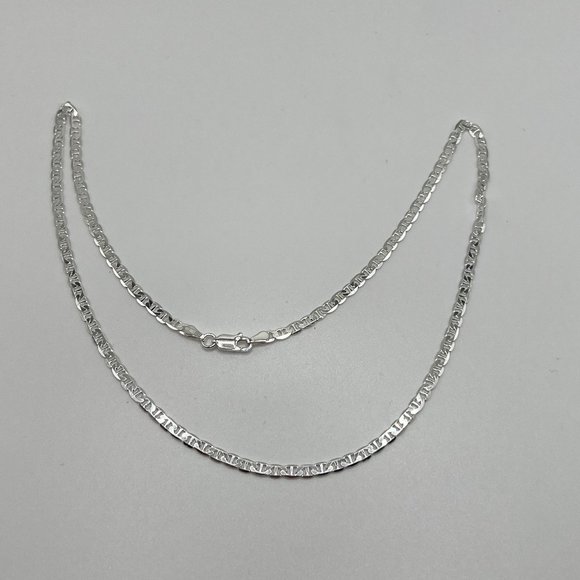 Silver/Gold 22" Italian Gucci Mariner Chain - 925 Italy - Ladies/Mens/Unisex - Picture 9 of 11